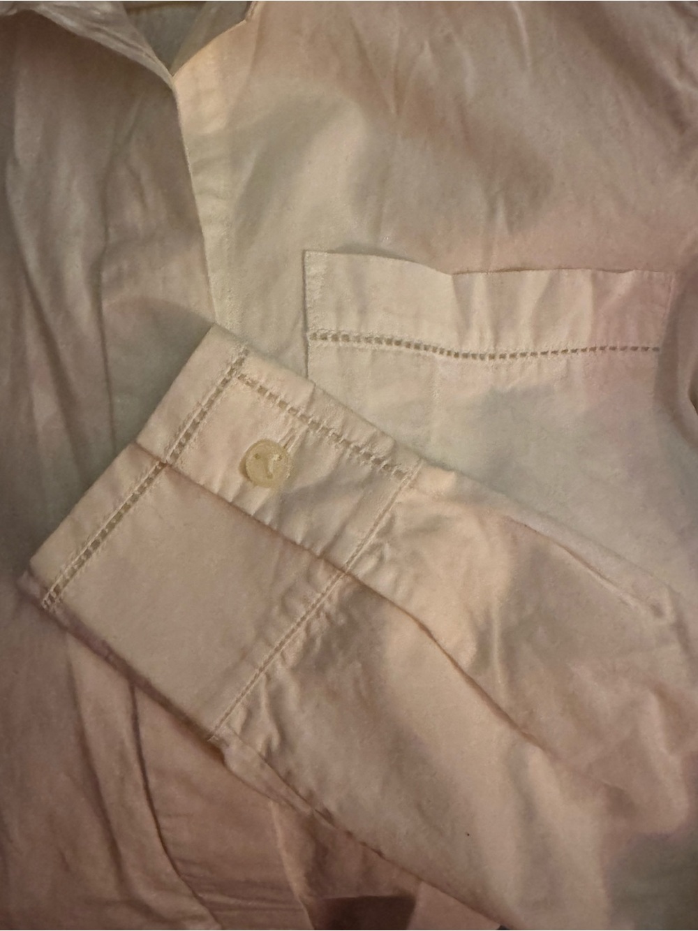 Lafayette 148 New York Button Down Dress Shirt Designer Top White Cotton Blouse - Picture 3 of 6